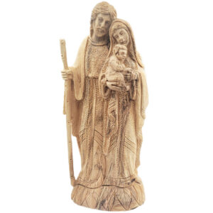 Joseph, Mary and Jesus - Detailed Olive Wood Figurine - Made in Israel - 13"