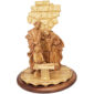 'Jesus Learning Carpentry' with Joseph the Carpenter and Mary - Biblical Wooden Carving - 16