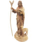 Jesus The Shepherd with 2 Lambs - Biblical Olive Wood Statue - Made in Israel - 12