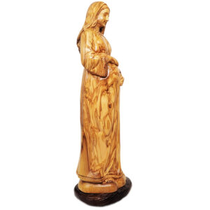 Pregnant Mary - Olive Wood Carving - Made in the Holy Land - (side view)
