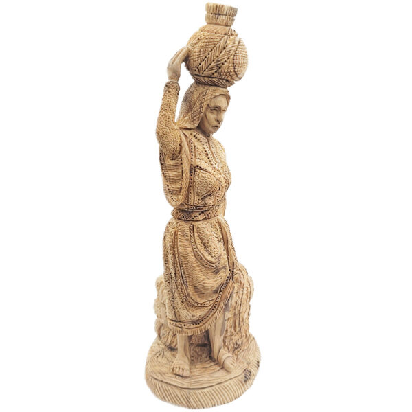 Samaritan Woman at the Well - Olive Wood Statue - (side view)
