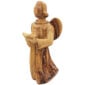 Faceless Angel Reading Scriptures - Olive Wood Carving - Made in Israel - left view