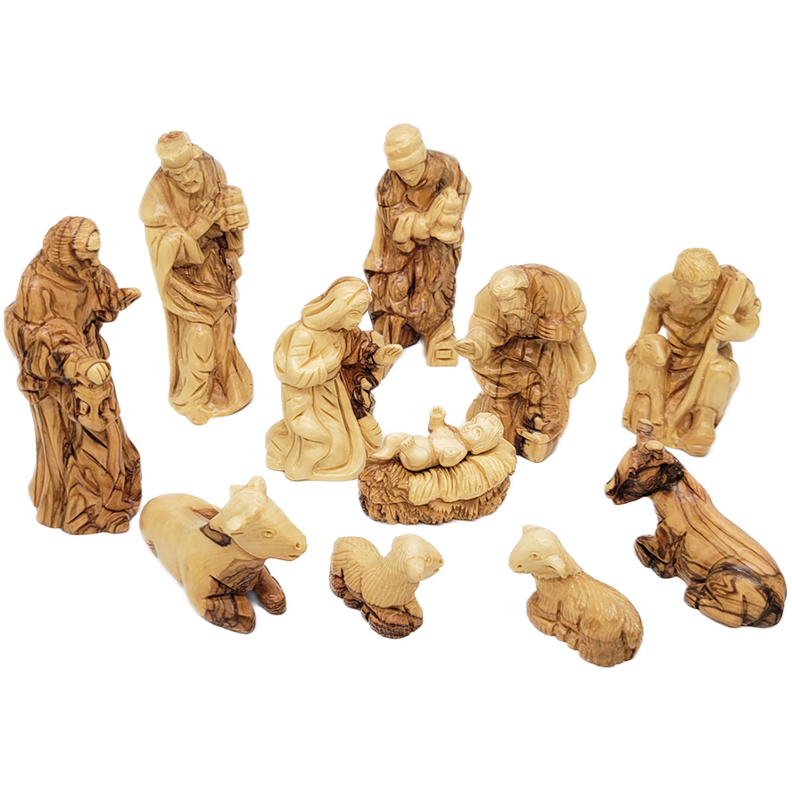 Cave Wooden Nativity Set – Made in Israel