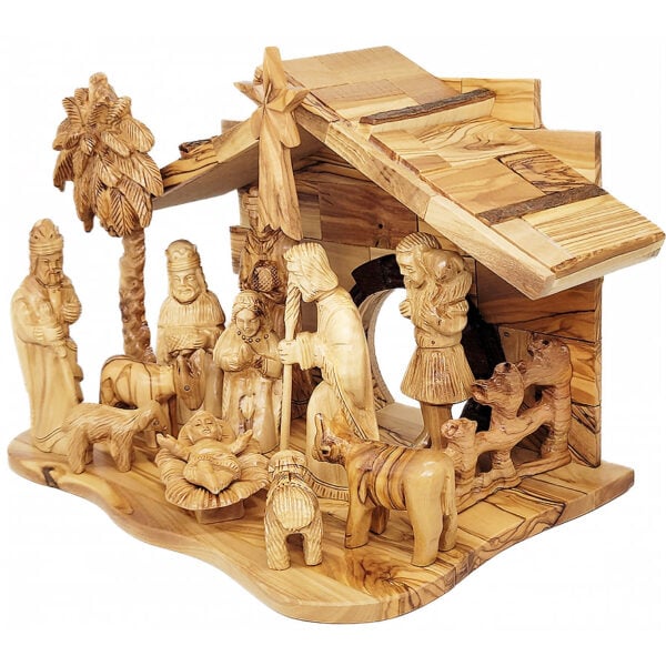 High Quality Wooden Nativity Set - Made in the Holy Land - 12"
