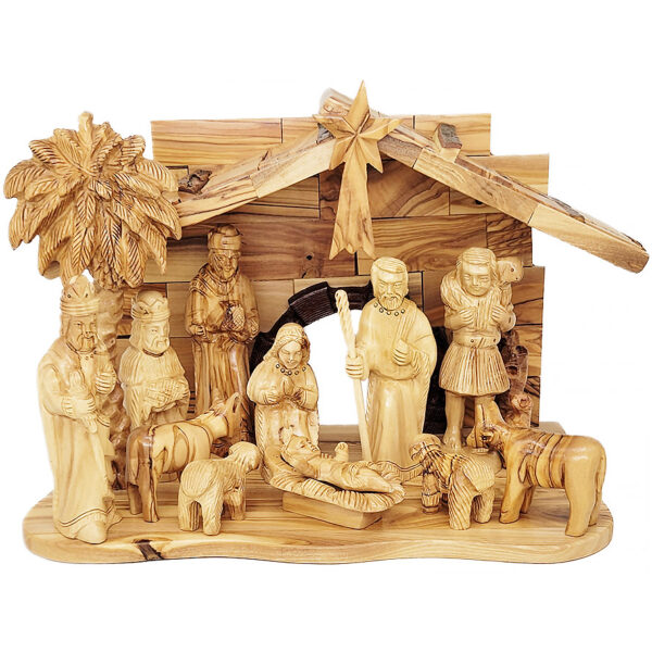 High Quality Wooden Nativity Set - Made in the Land of Jesus - 12"