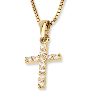 14k Gold Cross Necklace with Sparkling Zircon - Declare Your Faith