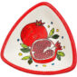 Jerusalem Ceramic 'Pomegranate' Design - Triangle Dish from Israel - 6