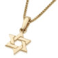 14k Gold Star of David Pendant - Intertwined Design - Made in Israel by Marina Jewelry