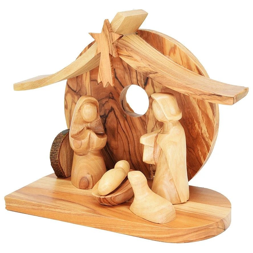 Olive Wood Creche Tent Nativity – Made in Bethlehem