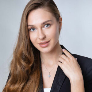 'Star of Bethlehem' Necklace - Sterling Silver with Zircon - Made in Israel - worn by model