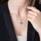 Star of Bethlehem Sterling Silver Necklace with Amethyst - Made in Israel - worn by model - detail