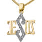 14k Gold 'Jesus in Star of David' with Diamonds Messianic Pendant - Made in Israel