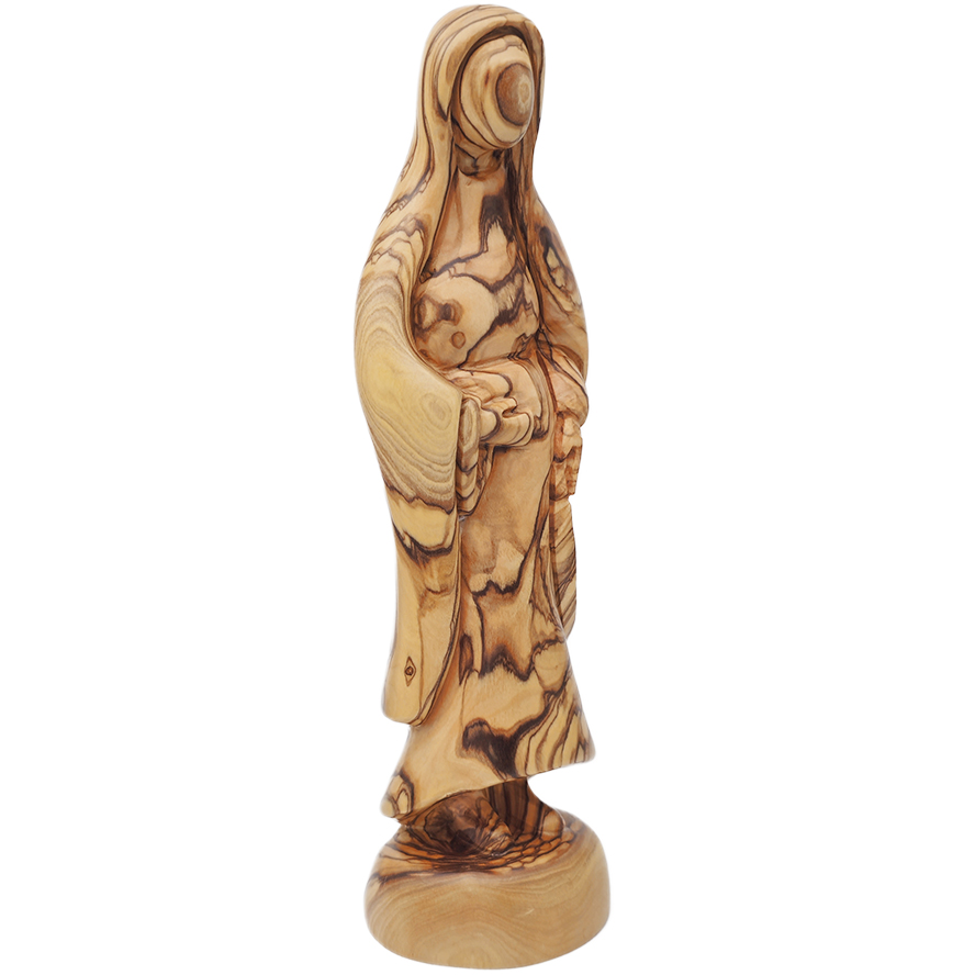 Pregnant Mary – Faceless Olive Wood Statue – Made in the Holy Land – 9.5″