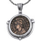 Constantine the Great Coin Set in a 925 Silver Anchor Pendant