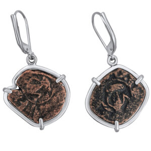 Genuine 11th Century Crusader Coins Framed in Sterling Silver Earrings - reverse side