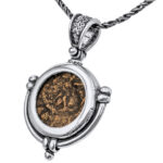 "Widow's Mite" Coin Pendant - Handmade Sterling Silver Anchor Frame