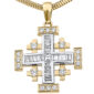 Diamond Encrusted 'Jerusalem Cross' Necklace in 14k Gold