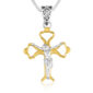 Sterling Silver & Gold Plated Crucifix Necklace by Marina Jewelry - Made in Israel