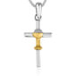 First Communion IHS Necklace - Sterling Silver & Gold Plated - Made in the Holy Land
