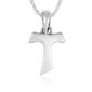 Sterling Silver Tau Cross Necklace by Marina Jewelry - detail