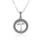 Sterling Silver Tau Cross Inside Decorated Circle Necklace