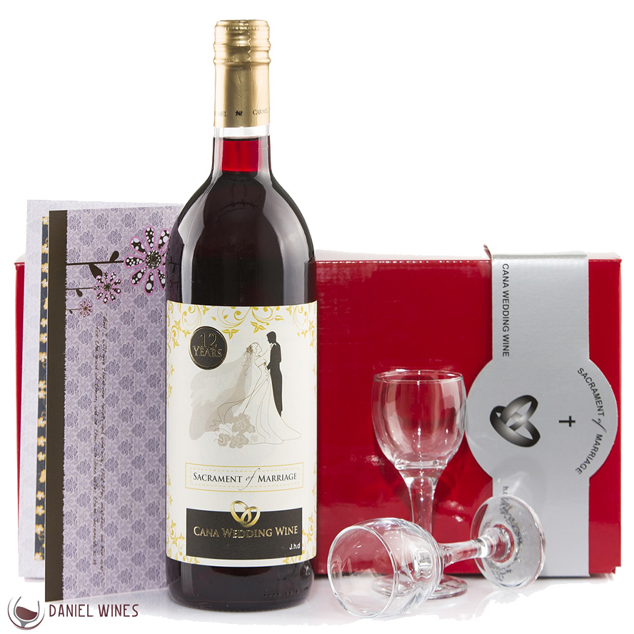 Cana Wedding Wine - Sacrament of Marriage - 2 Glass Gift Set