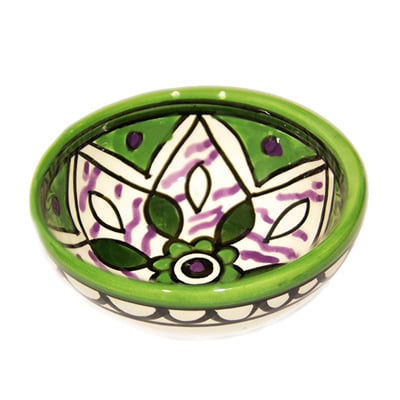 Small Green Ceramic Bowl - Made in the Holy Land
