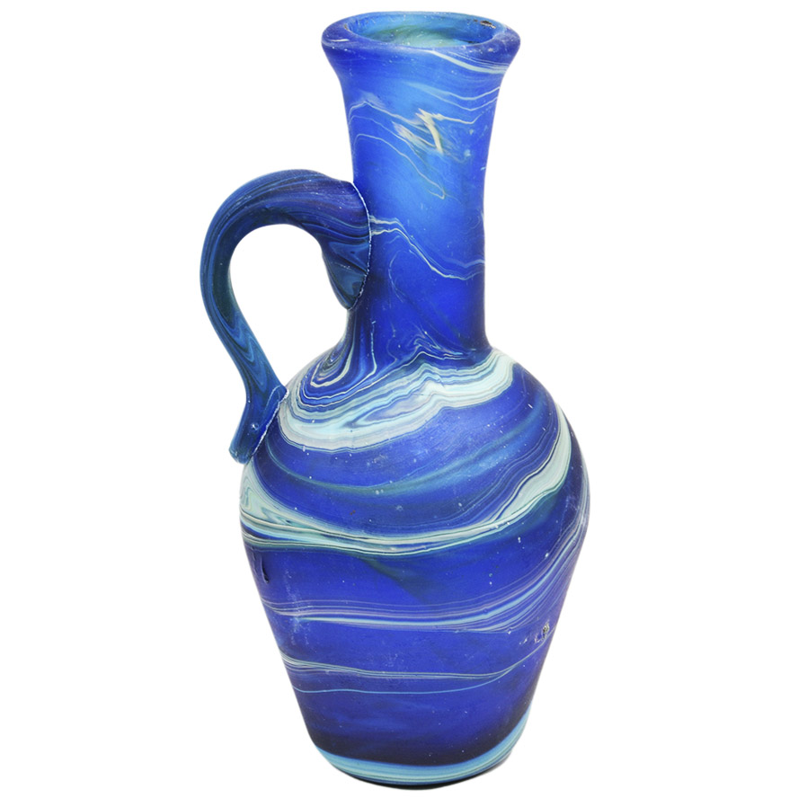 Hebron Glass Mini Juglet - Handcrafted Phoenician Glass - Made in Israel - Pastel Blues