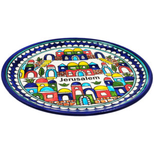 Jerusalem Old City - Armenian Ceramic Hand Painted Plate - side view