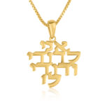 'Ani LeDodi' in Hebrew - I Am My Beloved's - 14k Gold Necklace - Biblical Scripture Jewelry - Made in Israel