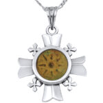 Authentic Biblical Widow's Mite Coin - Mounted in the 'Jerusalem Cross' - Sterling Silver - Made in Israel