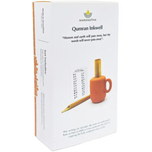'The Qumran Inkwell' Replica Scribe Kit: Clay Ink Well & Reed Pen from Judean Desert - Made in Israel