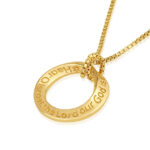 'Shema Yisrael' 14k Gold Mobius Necklace - Biblical Scripture Jewelry - Made in Israel
