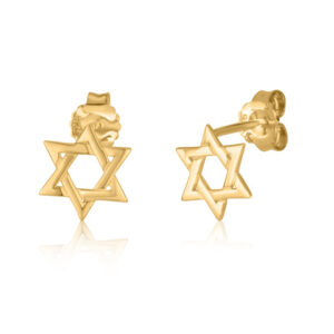 Stud Earrings: Star of David - 14k Gold - Jewish Jewelry Handcrafted in Israel