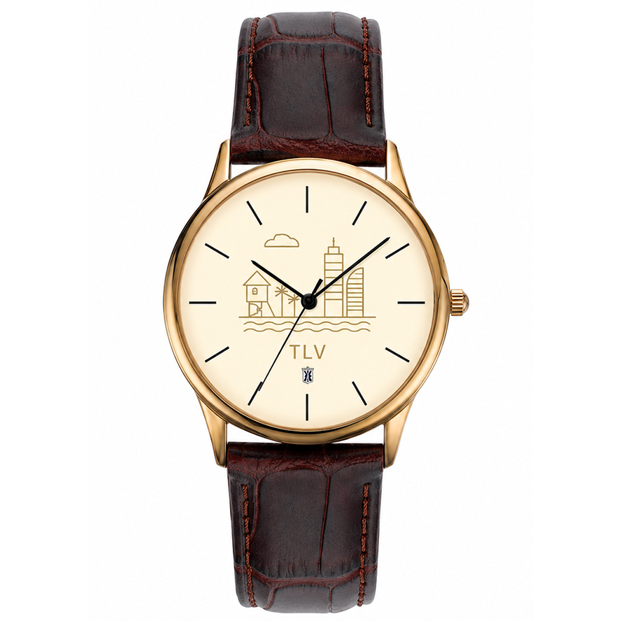 TLV – Tel-Aviv Unisex Watch by Adi Watches – Premium Leather Strap – Made in Israel